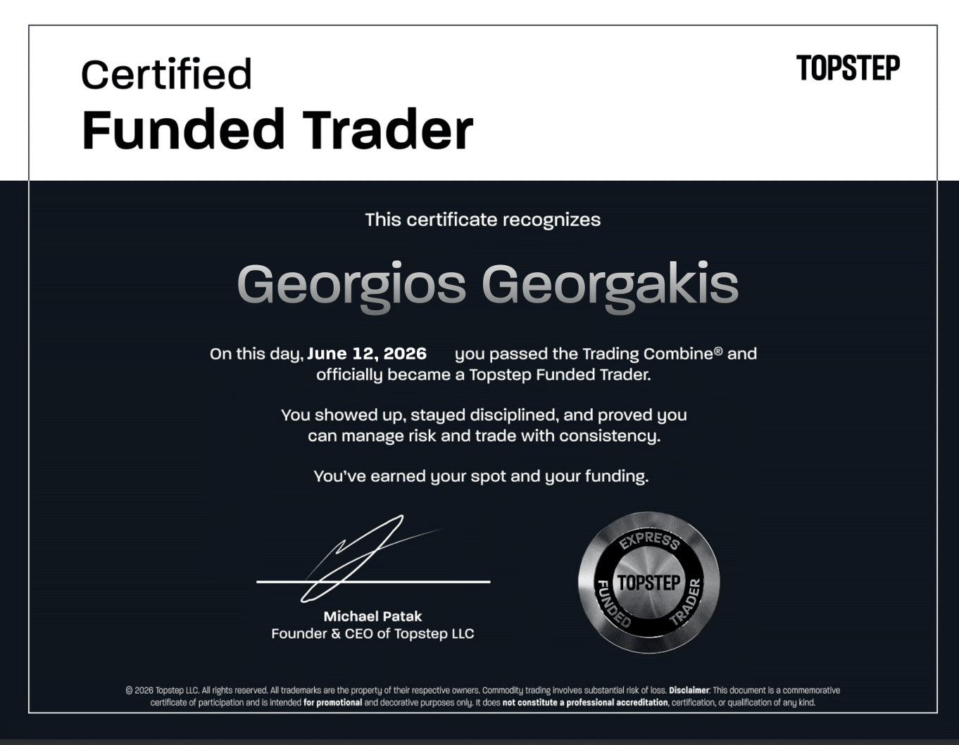 Georgios Georgakis Funded Certification