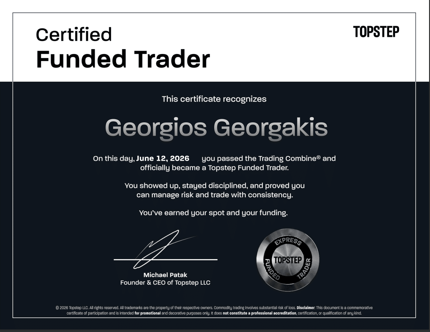 Georgios Georgakis Funded Certification